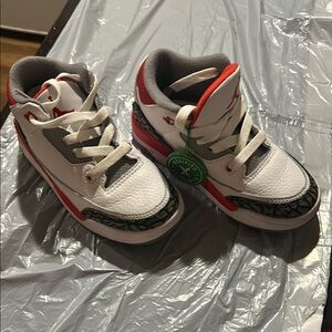 Kids White and Red Sneakers